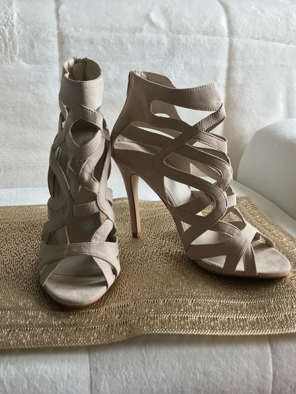 Aldo Taupe Strappy High Heel Sandals